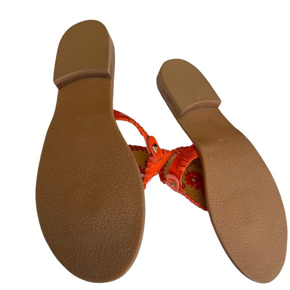 Jack Rogers NWOT Orange Patent Leather Sandals Size 11 - Picture 3 of 4